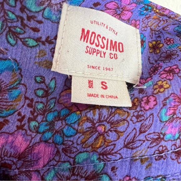 Mossimo Supply Co Lavender Purple Ditsy Floral Chiffon Ruffle Tie Front Tank Top - Picture 7 of 7